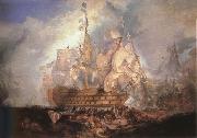 Joseph Mallord William Turner Sea fight oil painting